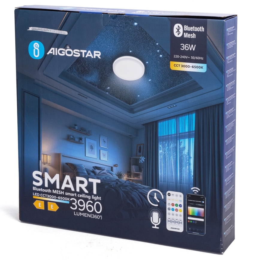 Aigostar - LED stmievateľné stropné svietidlo MESH LED/36W/230V 3000-6500K pr. 49,5 cm + diaľkové ovládanie