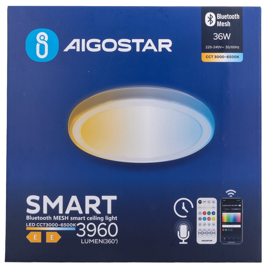 Aigostar - LED stmievateľné stropné svietidlo MESH LED/36W/230V 3000-6500K pr. 49,5 cm + diaľkové ovládanie