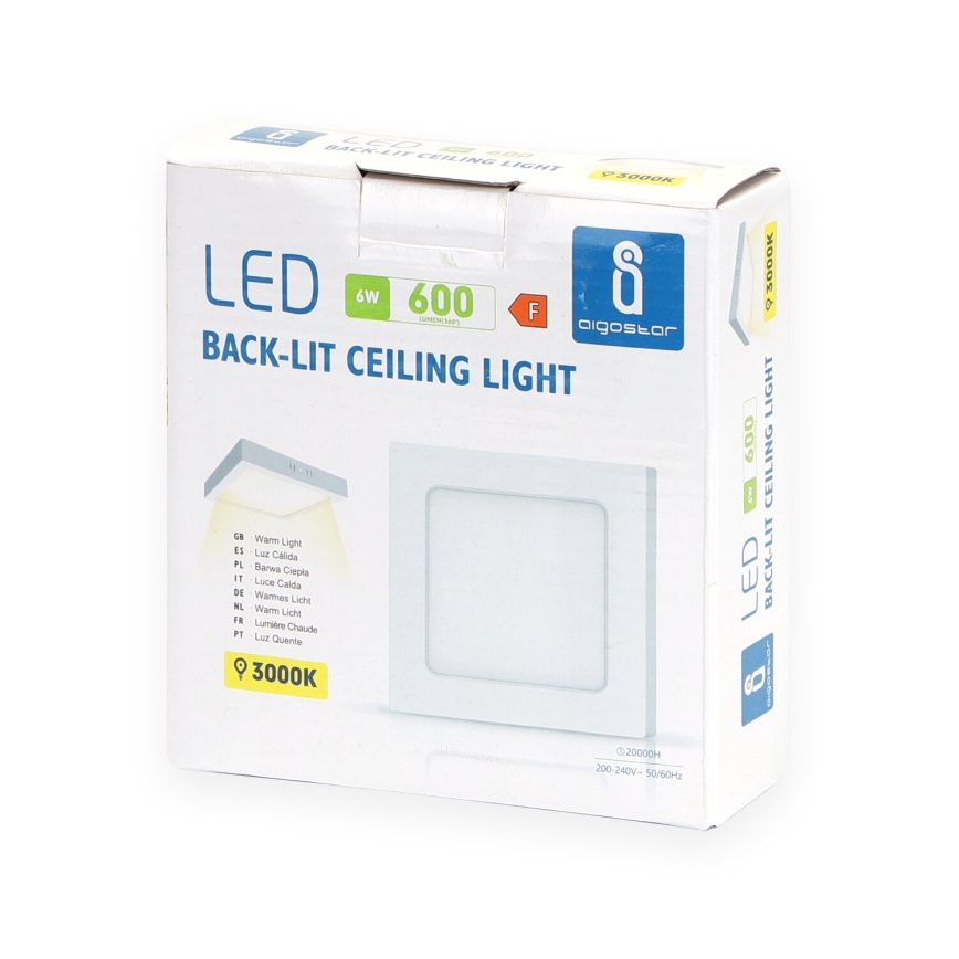 Aigostar - LED Stropné svietidlo LED/6W/230V 12,2x12,2 cm 3000K biela