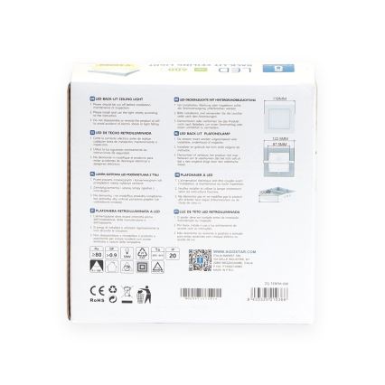 Aigostar - LED Stropné svietidlo LED/6W/230V 12,2x12,2 cm 3000K biela
