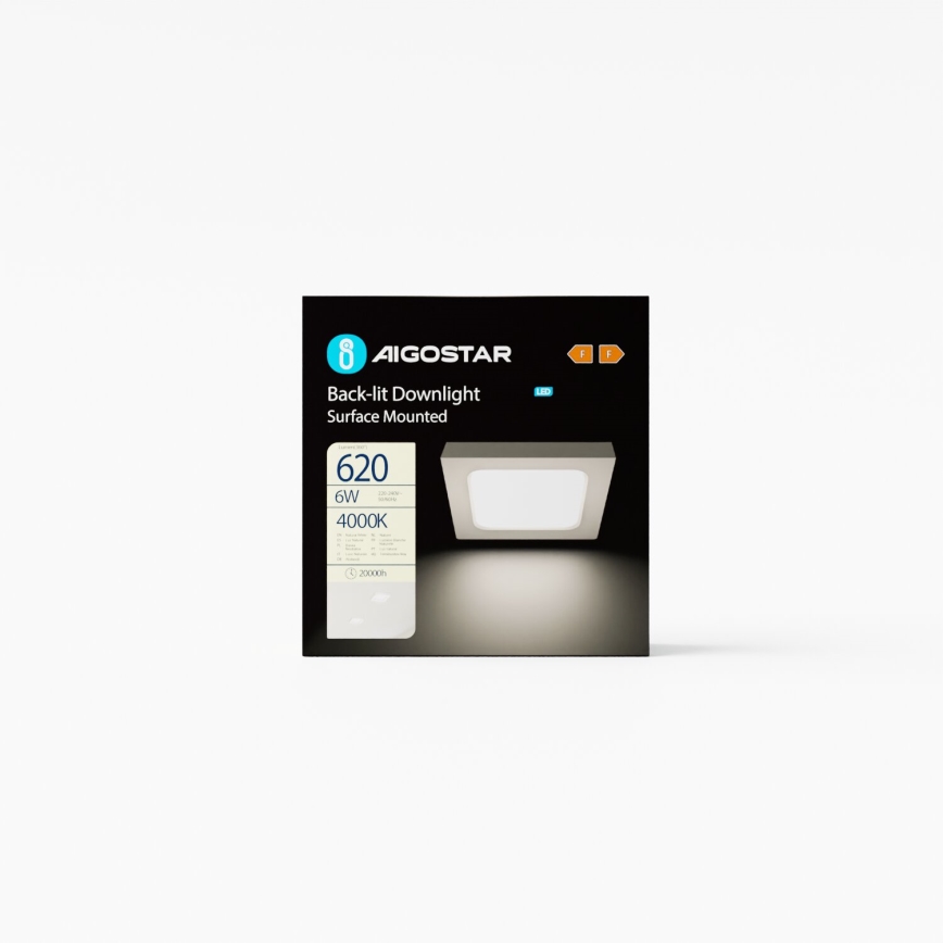 Aigostar - LED Stropné svietidlo LED/6W/230V 12,2x12,2 cm 4000K biela