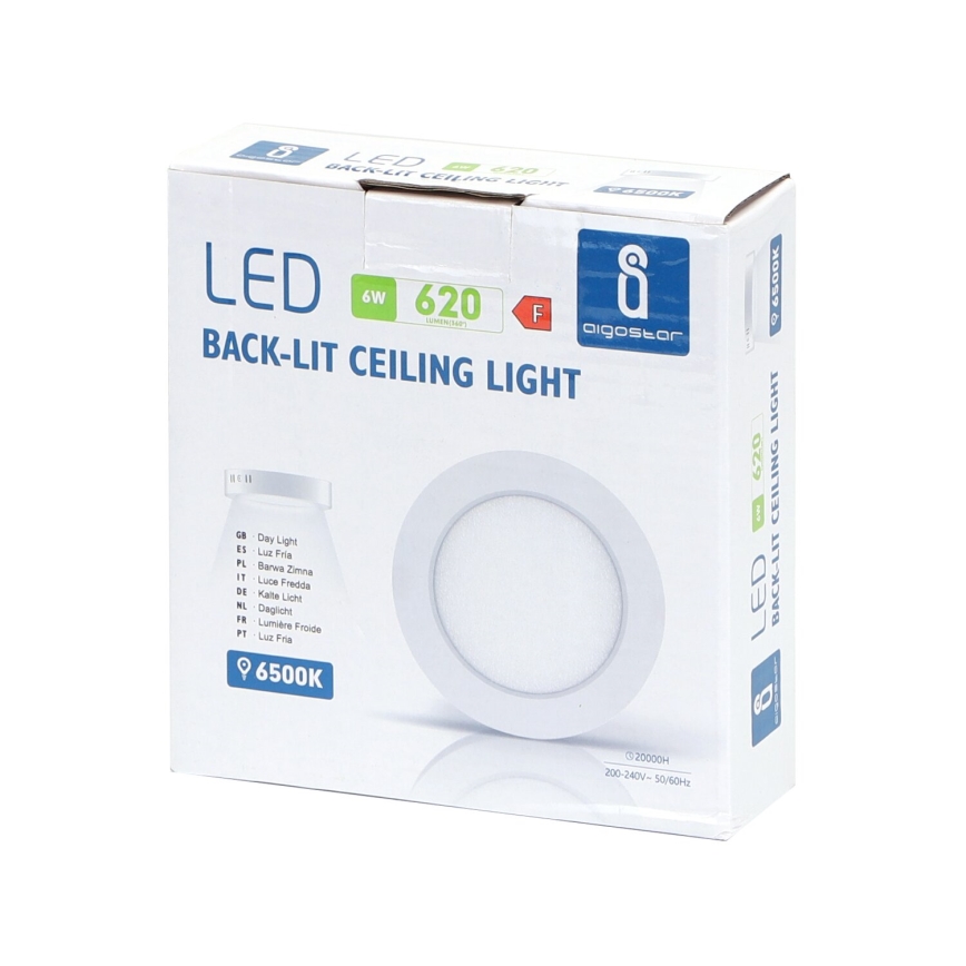 Aigostar - LED Stropné svietidlo LED/6W/230V pr. 12,3 cm 3000K biela