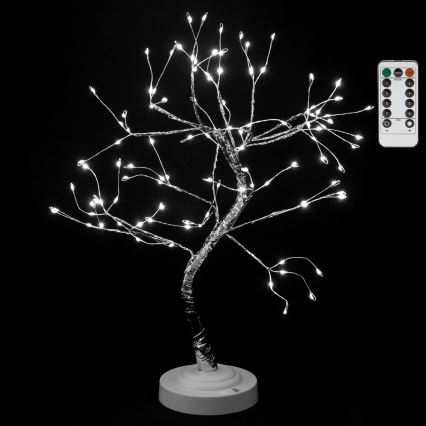 Aigostar - LED vianočná dekorácia 108×LED/3×AA/8 funkcií 45 cm studená biela