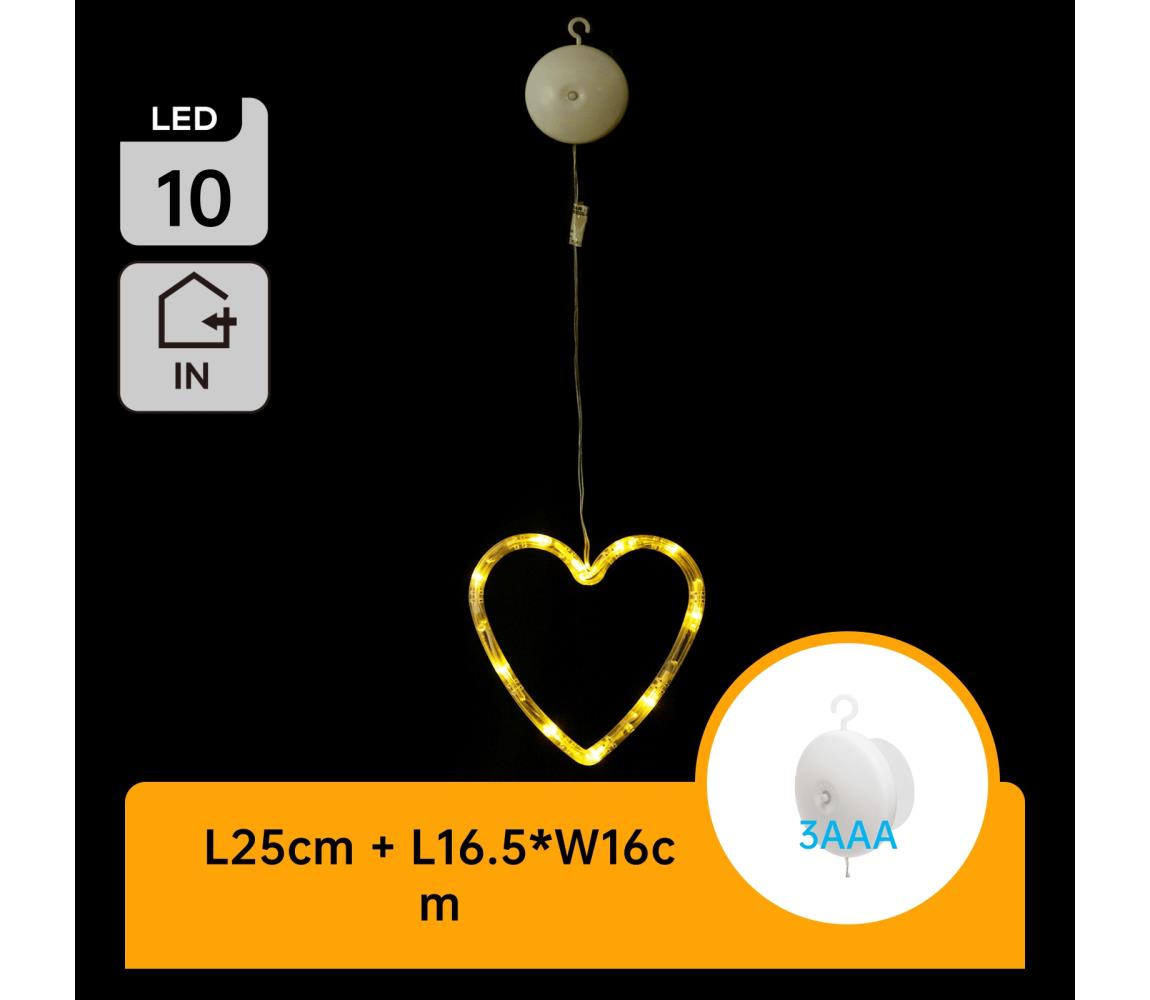 B.V. - LED Vianočná dekorácia 10xLED/3xAAA srdce 16 cm B10303K5Y