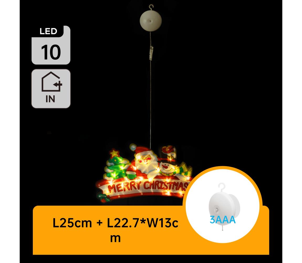 B.V.  - LED vianočná dekorácia 10xLED/3xAAA Veselé Vianoce 13 cm B10303K65