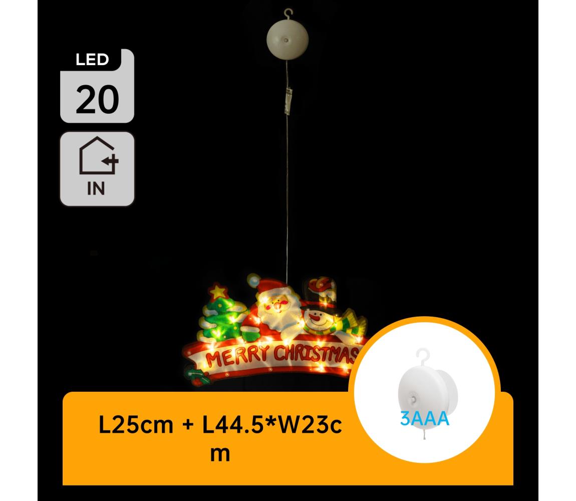 B.V.  - LED vianočná dekorácia 20xLED/3xAAA Veselé Vianoce 23 cm B10303K68