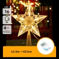 Aigostar - LED vianočná dekorácia hviezda, 16xLED, napájanie 3xAA, teplá biela
