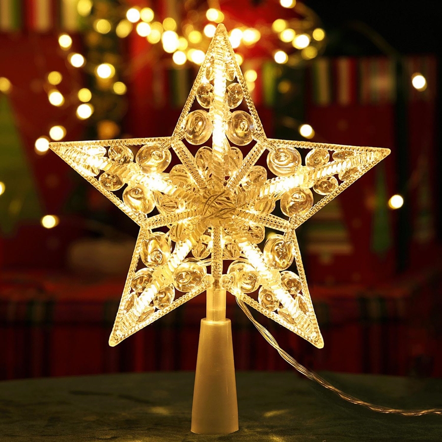 Aigostar - LED vianočná dekorácia hviezda, 16xLED, napájanie 3xAA, teplá biela