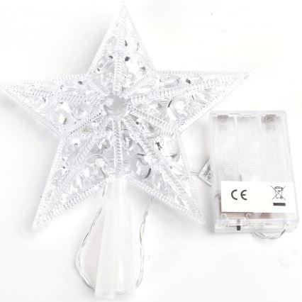 Aigostar - LED vianočná dekorácia hviezda, 16xLED, napájanie 3xAA, teplá biela