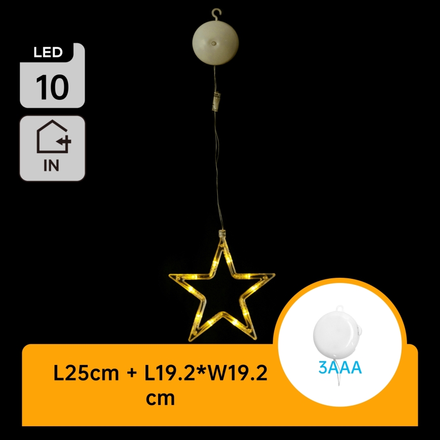 Aigostar - LED Vianočná dekorácia LED/3xAAA hviezda 19cm