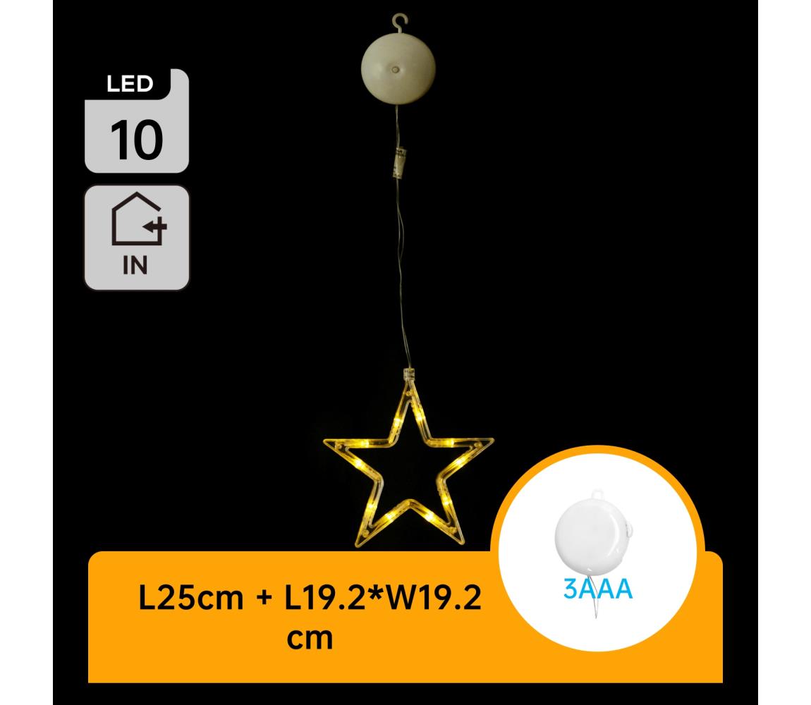 B.V.  - LED Vianočná dekorácia LED/3xAAA hviezda 19cm B10303K5W
