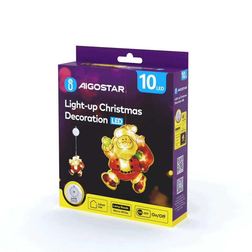 Aigostar - LED Vianočná dekorácia LED/3xAAA Santa 20cm