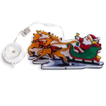 Aigostar - LED Vianočná dekorácia LED/3xAAA Santa so sobami 13,4cm