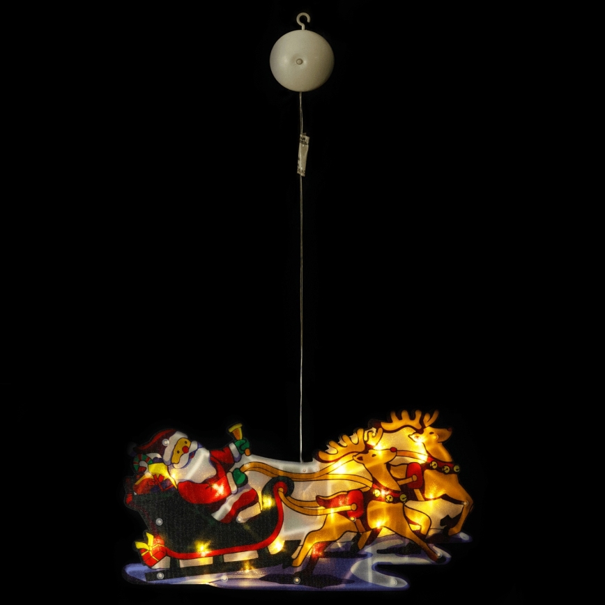 Aigostar - LED Vianočná dekorácia LED/3xAAA Santa so sobami 13,4cm