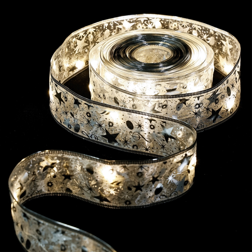 Aigostar - LED vianočný reťaz 100xLED/3xAA 10 m teplá biela strieborná