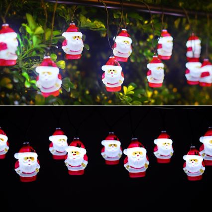 Aigostar - LED Vianočná solárna reťaz 10xLED/3,8 m IP44 studená biela 400 mAh