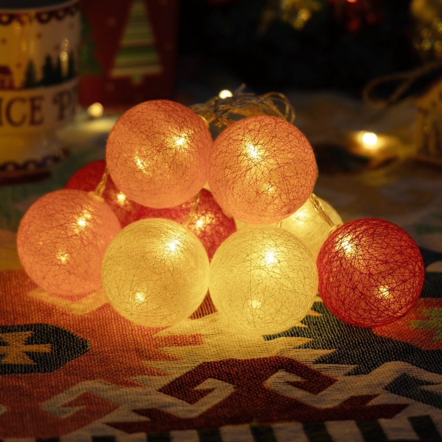 Aigostar - LED vianočná svetelná reťaz 10xLED/3xAA 2m teplá biela