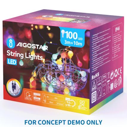 Aigostar - LED vianočný vonkajší projektor snehových vločiek LED/5W/230V IP44 viacfarebný
