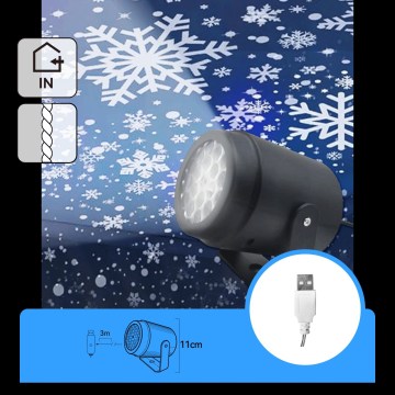 Aigostar - LED Vianočný projektor snehových vločiek LED/5W/230V studená biela