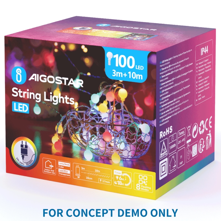 Aigostar - LED Vianočný projektor snehových vločiek LED/5W/230V studená biela perník