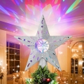 Aigostar - LED Vianočný projektor snehových vločiek LED/5W/230V viacfarebná hviezda strieborná