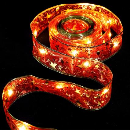 Aigostar - LED vianočný reťaz 20xLED/3xAA 2 m teplá biela červená