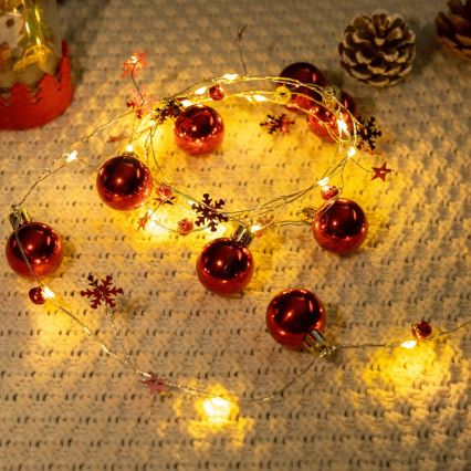 Aigostar - LED vianočná reťaz 20xLED/3xAA 2 m teplá biela