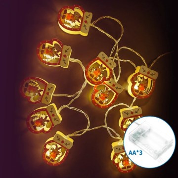Aigostar - LED vianočný reťaz 20xLED/3xAA 3m teplá biela rukavica