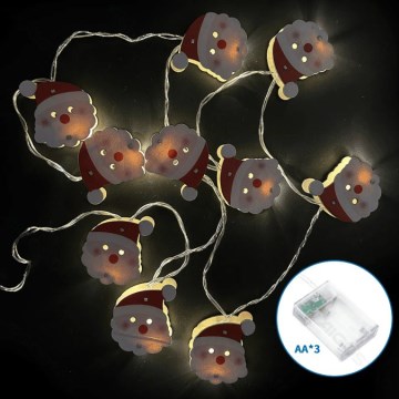 Aigostar - LED Vianočný reťaz 20xLED/3xAA 3m teplá biela Santa Claus