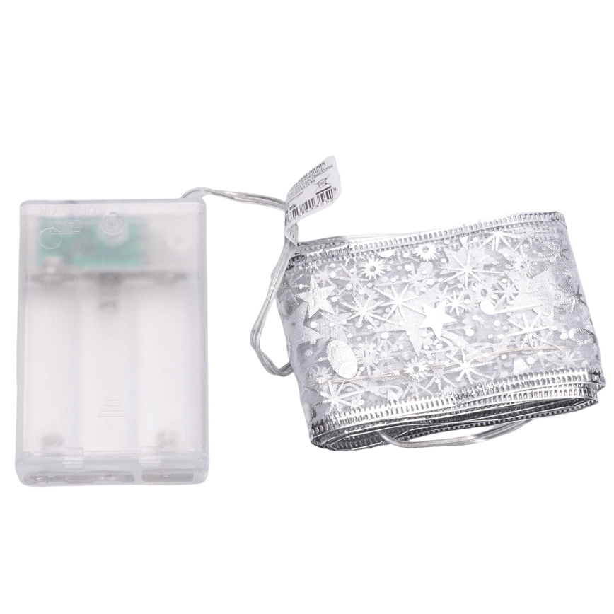 Aigostar - LED vianočný svetelný reťazec 50xLED/3xAA 5 m teplá biela strieborný