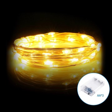 Aigostar - LED Vianočný reťazec 100xLED/3xAA 10,3m teplá biela