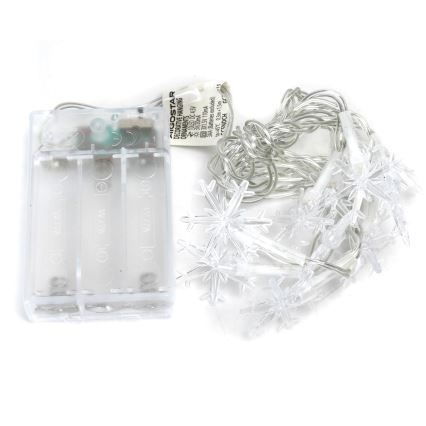 Aigostar - LED Vianočný reťazec 10xLED/3xAA 1,5m, teplá biela, snehové vločky