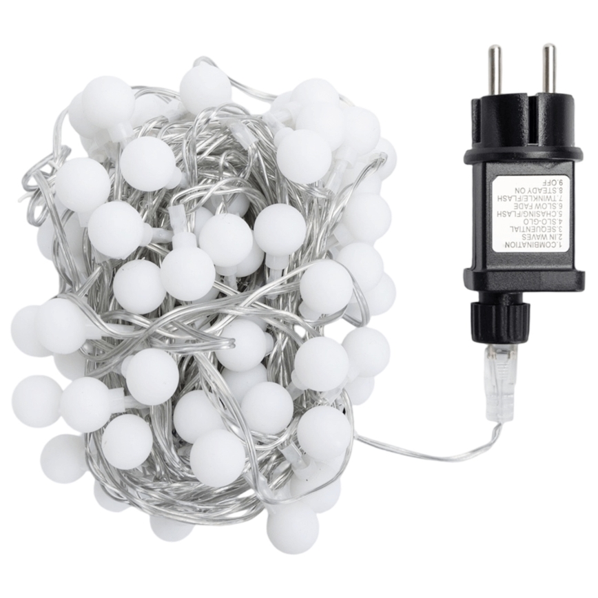 Aigostar - vonkajšia dekoratívna LED reťaz 100xLED/8 funkcií 10m IP44 teplá biela