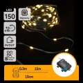Aigostar -LED Vonkajší  reťaz 150xLED/8 funkcií 3xAA 15,3m IP44 teplá biela