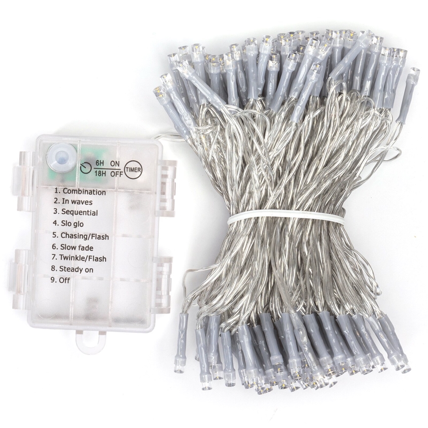 Aigostar - LED vonkajší svetelný reťazec 150xLED/8 funkcií 15,3m IP44 studená biela