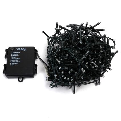 Aigostar - LED vonkajšia reťaz 400xLED/8 režimov, napájanie 4xAA, 20,3 m, IP44, viacfarebné