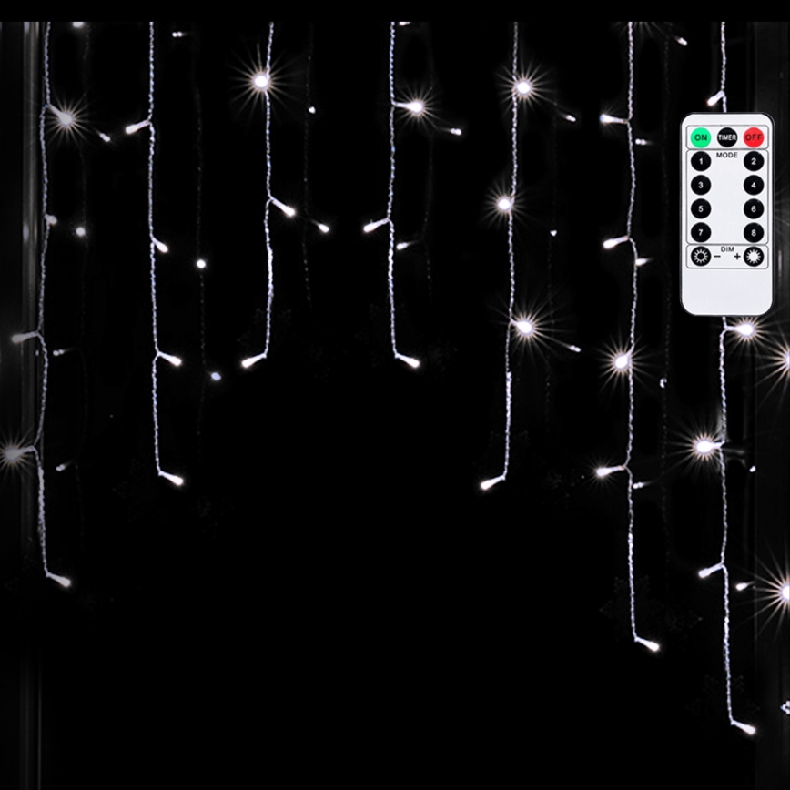 Aigostar - LED vonkajšia vianočná reťaz 100xLED/6W/230V/8 funkcií 1,5x1m IP44 studená biela + diaľkové ovládanie