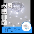 Aigostar - LED Vonkajší vianočný reťaz 100xLED/8 funkcií 3xAA 3,3m IP44 studená biela