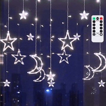 Aigostar - LED vonkajší vianočný reťaz 120xLED/6W/230V/8 funkcií 3x0,6m IP44 studená biela + diaľkové ovládanie