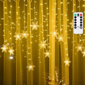 Aigostar - LED Vonkajší vianočný reťaz 120xLED/8 funkcií 3x0,7m IP44 teplá biela + diaľkové ovládanie
