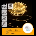 Aigostar -LED Vonkajší vianočný reťaz 150xLED/8 funkcií 3xAA 15,3m IP44 teplá biela