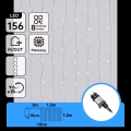 Aigostar - LED Vonkajší vianočný reťaz 156xLED/8 funkcií 4,2x1,2m IP44 studená biela