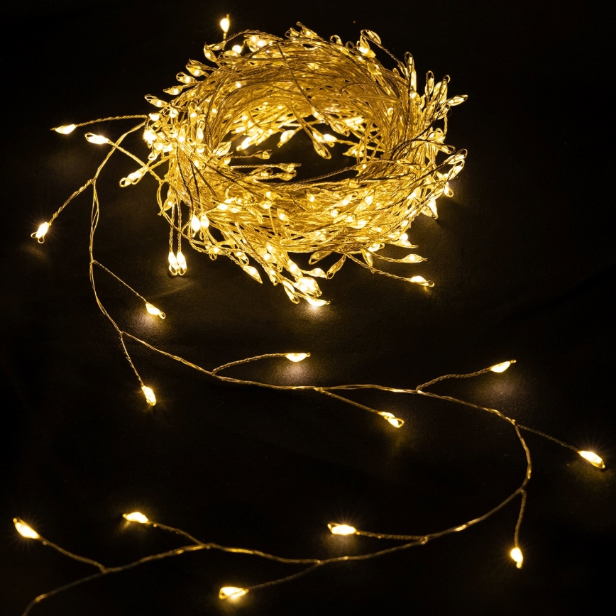 Aigostar - LED vonkajší vianočný reťaz 200xLED/8 funkcií 3xAA 6,3m IP44 teplá biela