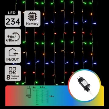 Aigostar - LED Vonkajší vianočný reťaz 234xLED/8 funkcií 1,2x1,8 m IP44 viacfarebný