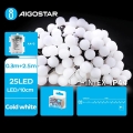Aigostar - LED vonkajší vianočný reťaz 25xLED/3xAA/8 funkcií 2,8 m IP44 studená biela