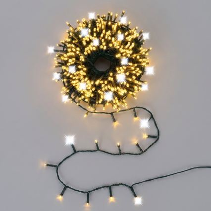 Aigostar - LED Vonkajší vianočný reťaz 320xLED+80xLED 23m IP44 teplá+studená biela