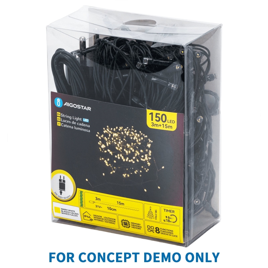 Aigostar - LED Vonkajší vianočný reťaz 320xLED+80xLED 23m IP44 teplá+studená biela