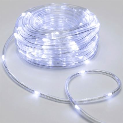 Aigostar - LED vonkajší vianočný reťaz 50xLED/8 funkcií 3xAA 5,3m IP44 studená biela