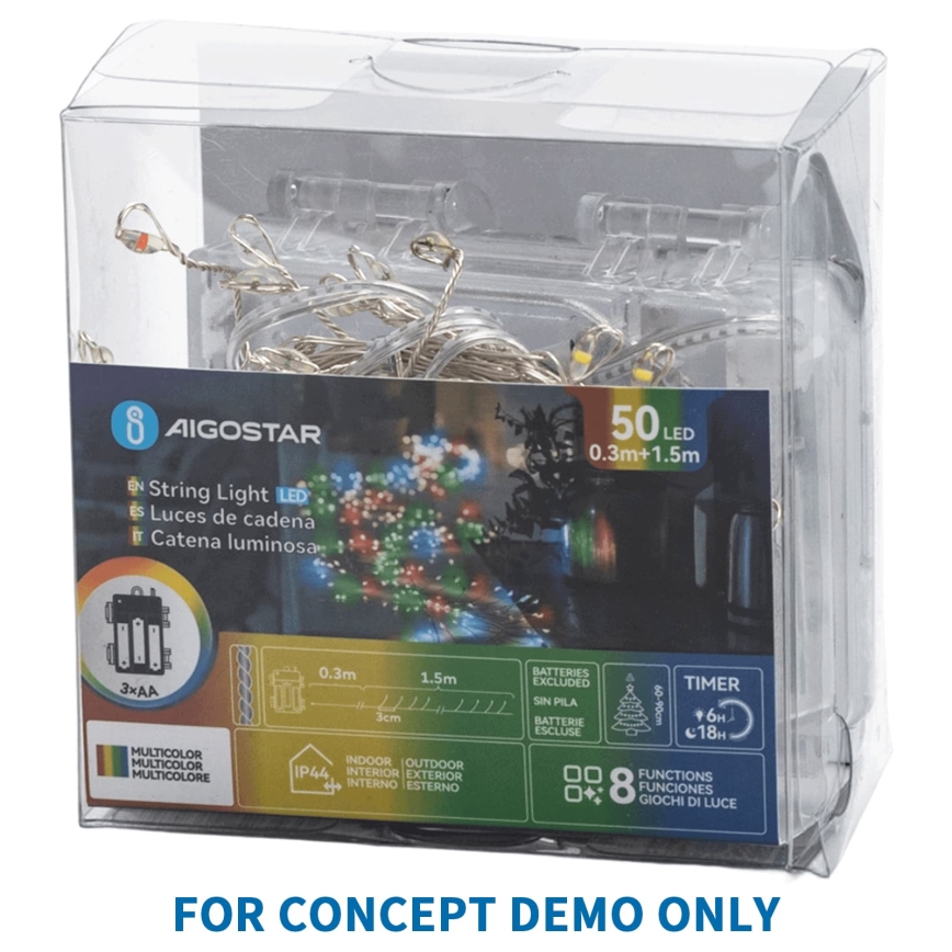 Aigostar - LED vonkajší vianočný reťaz 800xLED/8 funkcií 23m IP44 teplá biela