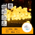 Aigostar - LED Vonkajší vianočný reťazec 100xLED/3xAA/8 funkcií 10,3 m IP44 teplá biela